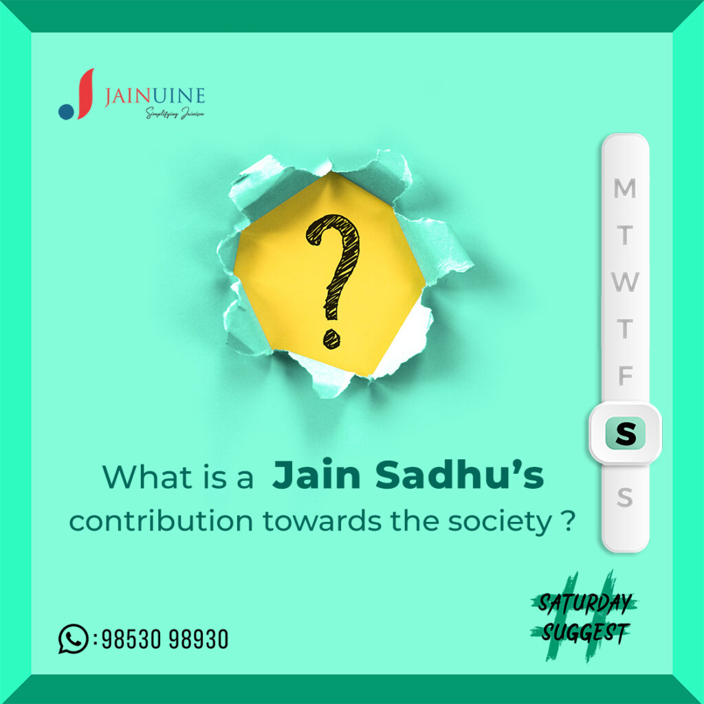 What is Jain Sadhu's contribution towards society? 